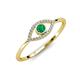 3 - Evil Eye Bold Round Emerald and Diamond Promise Ring 