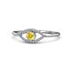 1 - Evil Eye Bold Round Yellow Sapphire and Diamond Promise Ring 