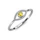 3 - Evil Eye Bold Round Yellow Sapphire and Diamond Promise Ring 