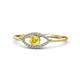 1 - Evil Eye Bold Round Yellow Sapphire and Diamond Promise Ring 