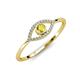 3 - Evil Eye Bold Round Yellow Sapphire and Diamond Promise Ring 