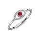 3 - Evil Eye Bold Round Ruby and Diamond Promise Ring 