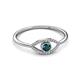 2 - Evil Eye Bold Round London Blue Topaz and Diamond Promise Ring 