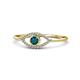 1 - Evil Eye Bold Round London Blue Topaz and Diamond Promise Ring 