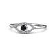 1 - Evil Eye Bold Round Black and White Diamond Promise Ring 