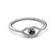2 - Evil Eye Bold Round Black and White Diamond Promise Ring 