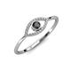 3 - Evil Eye Bold Round Black and White Diamond Promise Ring 
