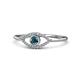 1 - Evil Eye Bold Round Blue and White Diamond Promise Ring 