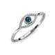 3 - Evil Eye Bold Round Blue and White Diamond Promise Ring 