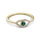 2 - Evil Eye Bold Round Blue and White Diamond Promise Ring 