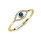 3 - Evil Eye Bold Round Blue and White Diamond Promise Ring 