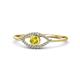 1 - Evil Eye Bold Round Yellow and White Diamond Promise Ring 