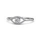 1 - Evil Eye Bold Round Lab Grown and Mined Diamond Promise Ring 