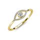 3 - Evil Eye Bold Round Lab Grown and Mined Diamond Promise Ring 