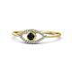 1 - Evil Eye Bold Round Black and White Diamond Promise Ring 