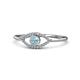 1 - Evil Eye Bold Round Aquamarine and Diamond Promise Ring 