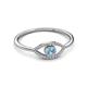 2 - Evil Eye Bold Round Aquamarine and Diamond Promise Ring 