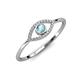 3 - Evil Eye Bold Round Aquamarine and Diamond Promise Ring 