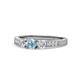 1 - Ayaka Aquamarine and Diamond Three Stone Engagement Ring 
