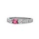 1 - Ayaka Pink Tourmaline and Diamond Three Stone Engagement Ring 