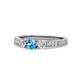 1 - Ayaka Blue Topaz and Diamond Three Stone Engagement Ring 