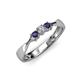 3 - Rylai 0.17 ctw Natural Diamond (2.70 mm) and Blue Sapphire Three Stone Engagement Ring  