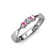 3 - Rylai 0.17 ctw Natural Diamond (2.70 mm) and Pink Sapphire Three Stone Engagement Ring  