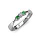 3 - Rylai 0.18 ctw Natural Diamond (2.70 mm) and Green Garnet Three Stone Engagement Ring  