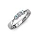 3 - Rylai 0.14 ctw Natural Diamond (2.70 mm) and Aquamarine Three Stone Engagement Ring  