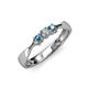 3 - Rylai 0.17 ctw Natural Diamond (2.70 mm) and Blue Topaz Three Stone Engagement Ring  