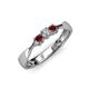 3 - Rylai 0.18 ctw Natural Diamond (2.70 mm) and Red Garnet Three Stone Engagement Ring  