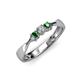 3 - Rylai 0.14 ctw Natural Diamond (2.70 mm) and Emerald Three Stone Engagement Ring  