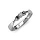 3 - Rylai 0.17 ctw Natural Diamond (2.70 mm) and Black Diamond Three Stone Engagement Ring  