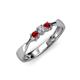 3 - Rylai 0.18 ctw Natural Diamond (2.70 mm) and Ruby Three Stone Engagement Ring  