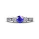 1 - Valene Tanzanite and Diamond Three Stone Engagement Ring 