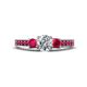 1 - Valene Diamond and Ruby Three Stone with Side Ruby Ring 