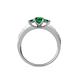 4 - Valene Emerald Three Stone with Side Diamond Ring 