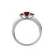 4 - Valene Ruby Three Stone with Side Diamond Ring 