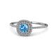 1 - Marilyn Prima Round Blue Topaz and Diamond 0.85 ctw Halo Engagement Ring 