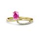 1 - Naysa Bold 1.12 ctw Pink Sapphire Oval Shape (7x5 mm) & Side Natural Diamond Round (1.30 mm) Promise Ring 