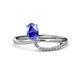1 - Naysa Bold 0.97 ctw Tanzanite Oval Shape (7x5 mm) & Side Natural Diamond Round (1.30 mm) Promise Ring 