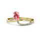 1 - Naysa Bold 0.97 ctw Pink Tourmaline Oval Shape (7x5 mm) & Side Natural Diamond Round (1.30 mm) Promise Ring 