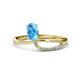 1 - Naysa Bold 1.12 ctw Blue Topaz Oval Shape (7x5 mm) & Side Natural Diamond Round (1.30 mm) Promise Ring 