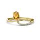 1 - Naysa Bold 0.84 ctw Citrine Oval Shape (7x5 mm) & Side Natural Diamond Round (1.30 mm) Promise Ring 
