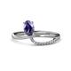 1 - Naysa Bold 0.79 ctw Iolite Oval Shape (7x5 mm) & Side Natural Diamond Round (1.30 mm) Promise Ring 