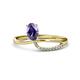 1 - Naysa Bold 0.79 ctw Iolite Oval Shape (7x5 mm) & Side Natural Diamond Round (1.30 mm) Promise Ring 