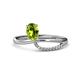 1 - Naysa Bold 1.02 ctw Peridot Oval Shape (7x5 mm) & Side Natural Diamond Round (1.30 mm) Promise Ring 