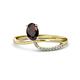 1 - Naysa Bold 1.07 ctw Red Garnet Oval Shape (7x5 mm) & Side Natural Diamond Round (1.30 mm) Promise Ring 