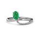 1 - Naysa Bold 0.92 ctw Emerald Oval Shape (7x5 mm) & Side Natural Diamond Round (1.30 mm) Promise Ring 