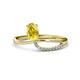 1 - Naysa Bold 1.12 ctw Yellow Sapphire Oval Shape (7x5 mm) & Side Natural Diamond Round (1.30 mm) Promise Ring 